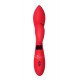 Красный вибратор Gina с клиторальным отростком - 20 см.