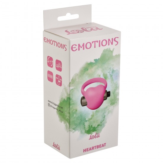 Розовое эрекционное виброкольцо Emotions Heartbeat Light pink 