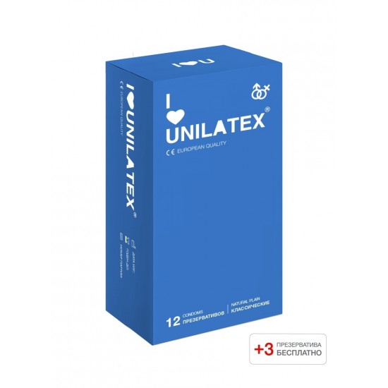 Презервативы Unilatex Natural Plain №12+3, гладкие, классические