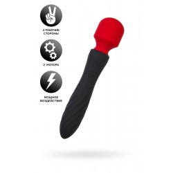 Двусторонний вибромассажер Black&Red by Toyfa, силикон, черный, 21 см Двусторонний вибромассажер Black&Red by Toyfa, силикон, черный, 21 см