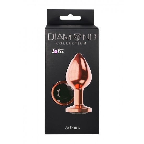 Пробка цвета розового золота с черным кристаллом Diamond Jet Shine L - 8,3 см.