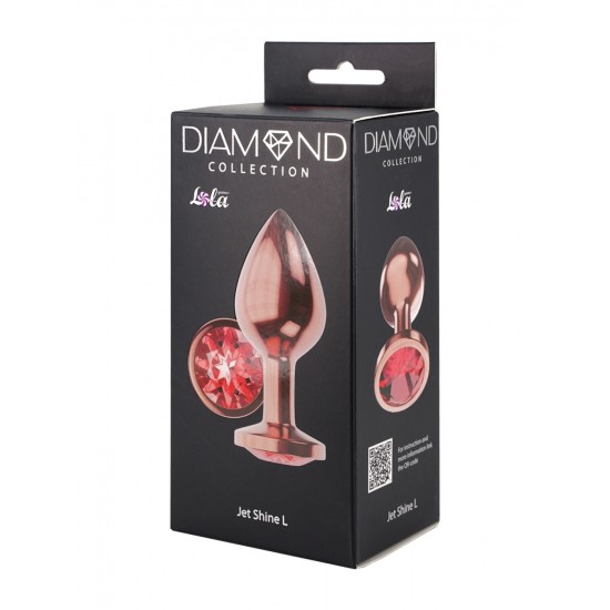 Пробка цвета розового золота с малиновым кристаллом Diamond Ruby Shine L - 8,3 см.