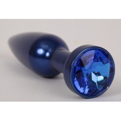 Большая синяя анальная пробка с синим стразом - 11,2 см. Большая синяя анальная пробка с синим стразом - 11,2 см.