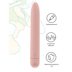 Персиковый перезаряжаемый вибратор Haze - 18 см. Персиковый перезаряжаемый вибратор Haze - 18 см.