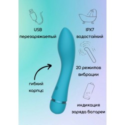 Бирюзовый перезаряжаемый вибратор Whaley - 16,8 см. Бирюзовый перезаряжаемый вибратор Whaley - 16,8 см.