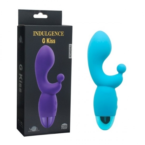 Розовый вибратор INDULGENCE Rechargeable G Kiss - 16,5 см.