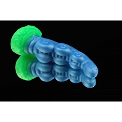 Голубой фаллоимитатор Посейдон с ярко выраженным рельефом - 19 см. Голубой фаллоимитатор Посейдон с ярко выраженным рельефом - 19 см.