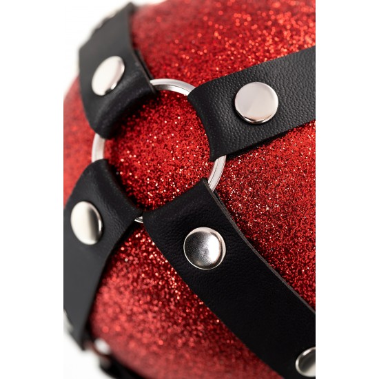Новогодний шар Pecado BDSM, с клепками, матовый, красный, 10 см