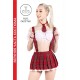 Верхняя часть костюма «Американская школьница», Pecado BDSM, топ, галстук, бело-красный, 42