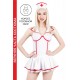 Верхняя часть костюма «Медсестра», Pecado BDSM, корсет, головной убор, бело-красный, 46
