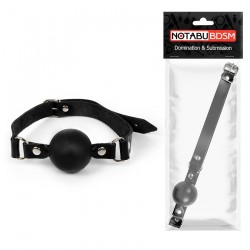 Черный кляп-шар с заклепками на регулируемом ремешке Черный кляп-шар с заклепками на регулируемом ремешке