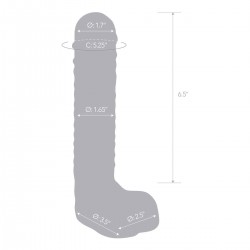 Фаллоимитатор прозрачный с мошонкой 8in REALISTIC RIBBED GLASS DILDO Фаллоимитатор прозрачный с мошонкой 8in REALISTIC RIBBED GLASS DILDO