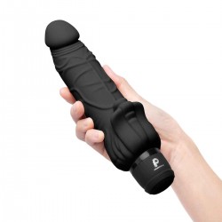 Реалистичный черный вибратор с клиторальным стимулятором 7 Realistic Vibrator Реалистичный черный вибратор с клиторальным стимулятором 7 Realistic Vibrator