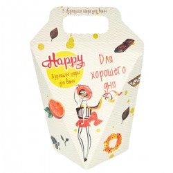 Набор бурлящих шаров для ванн Happy Для хорошего дня 3 шт по 40 г Набор бурлящих шаров для ванн Happy Для хорошего дня 3 шт по 40 г