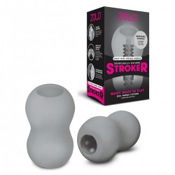 Серый двусторонний мастурбатор MINI DOUBLE BUBBLE Серый двусторонний мастурбатор MINI DOUBLE BUBBLE