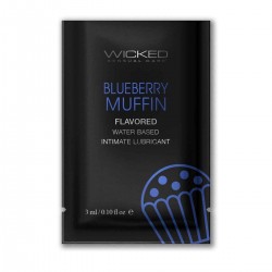 Лубрикант на водной основе с ароматом черничного маффина Wicked Aqua Blueberry Muffin - 3 мл. Лубрикант на водной основе с ароматом черничного маффина Wicked Aqua Blueberry Muffin - 3 мл.