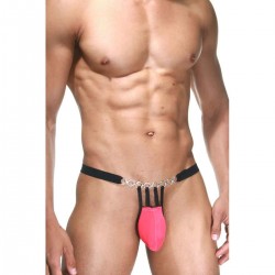 Стринги фуксия с серебристыми кольцами Стринги фуксия с серебристыми кольцами