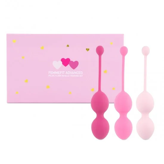 Набор из 3 розовых вагинальных шариков FemmeFit Advanced Pelvic Muscle Training Set FLZ-E27895 Набор из 3 розовых вагинальных шариков FemmeFit Advanced Pelvic Muscle Training Set FLZ-E27895