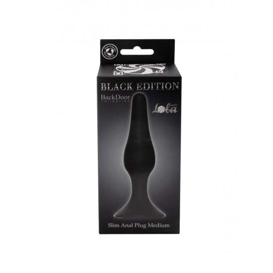 Чёрная анальная пробка Slim Anal Plug Medium - 11,5 см.