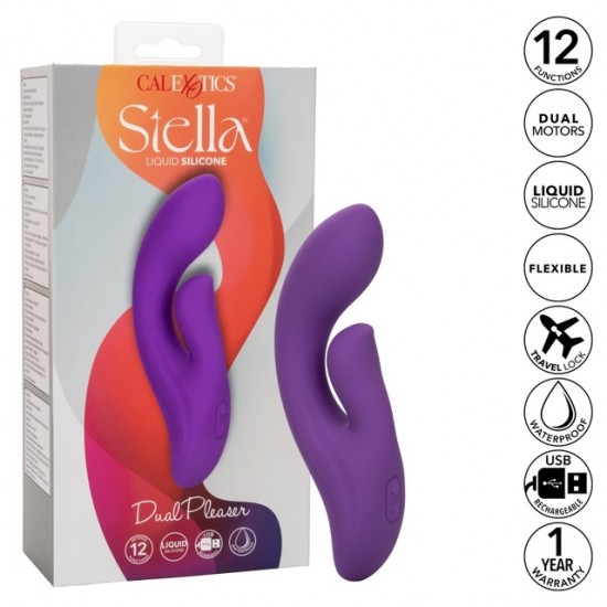 Вибратор-кролик Stella Liquid Silicone Dual Pleaser