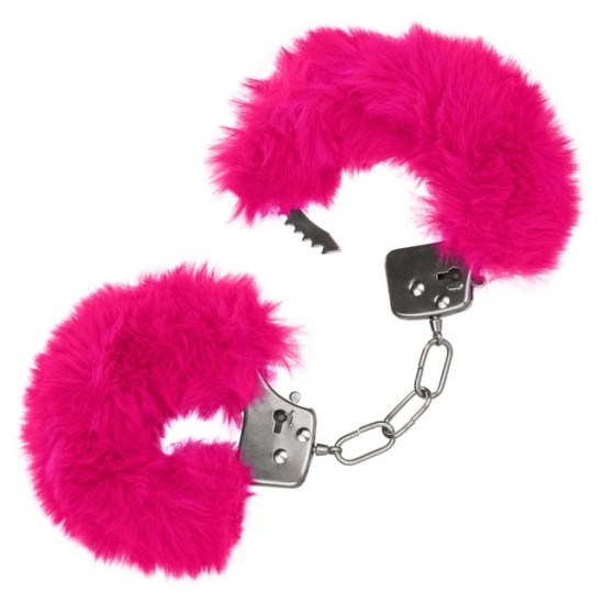 Металлические наручники с искусственным мехом ULTRA FLUFFY FURRY CUFFS-PINK