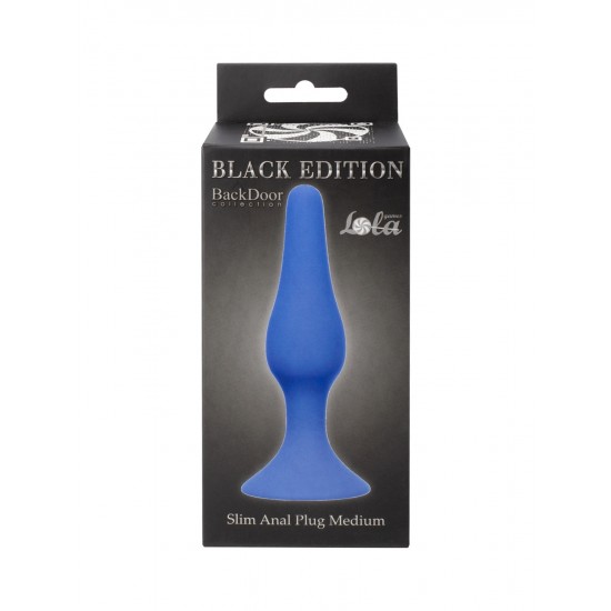 Синяя анальная пробка Slim Anal Plug Medium - 11,5 см.