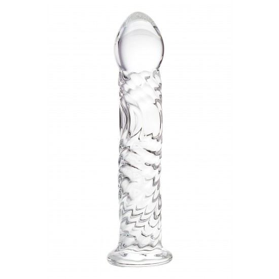 Нереалистичный фаллоимитатор Sexus Glass, стекло, прозрачный, 16,5 см 10070136