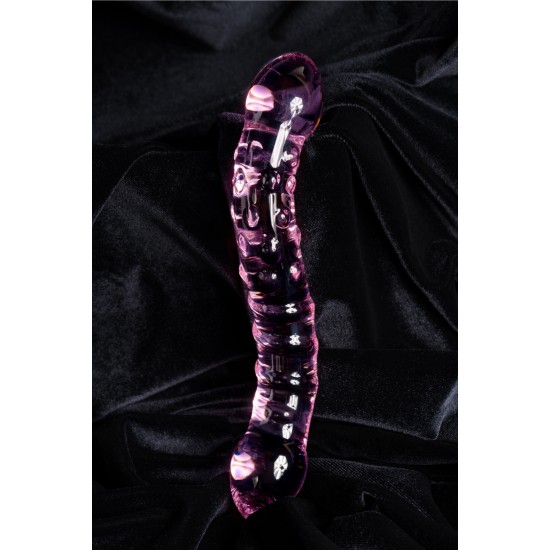 Двусторонний фаллоимитатор Sexus Glass, стекло, розовый, 20,5 см