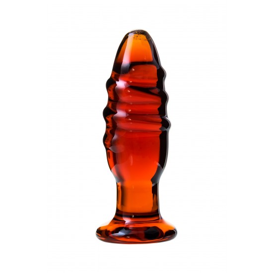 Анальная втулка Sexus Glass, стекло, коричневая, 12,5 см, Ø 4 см