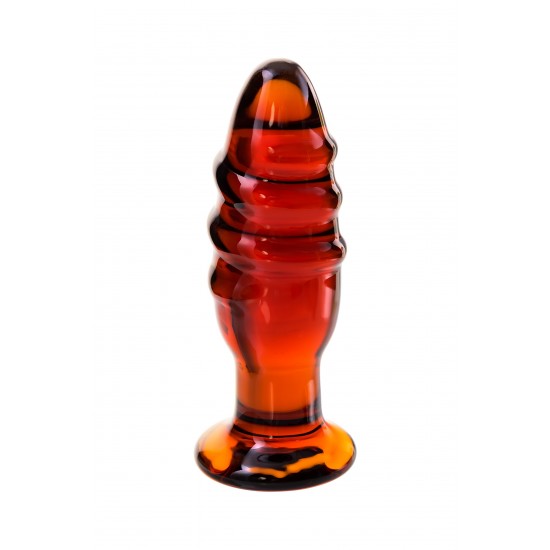 Анальная втулка Sexus Glass, стекло, коричневая, 12,5 см, Ø 4 см