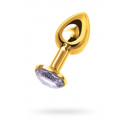 Анальная втулка Metal by TOYFA, металл, золотая, с белым кристаллом, 7,5 см, Ø 3 см, 145 г Анальная втулка Metal by TOYFA, металл, золотая, с белым кристаллом, 7,5 см, Ø 3 см, 145 г