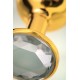 Анальная втулка Metal by TOYFA, металл, золотая, с белым кристаллом, 7,5 см, Ø 3 см, 145 г
