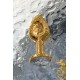 Анальная втулка Metal by TOYFA, металл, золотая, с белым кристаллом, 7,5 см, Ø 3 см, 145 г