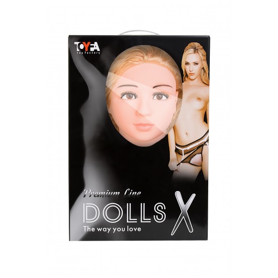 Кукла надувная Dolls-X by TOYFA Arianna с реалистичной головой, блондинка, с двумя отверстиями