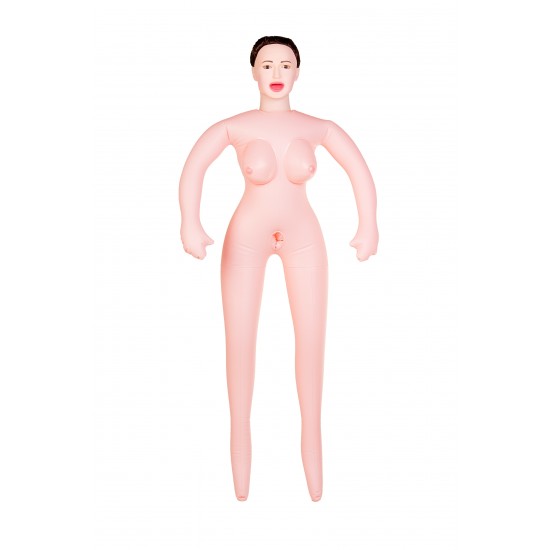 Кукла надувная Gabriella с реалистичной головой, брюнетка, TOYFA Dolls-X, с тремя отверстиями,  кибе
