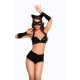 Костюм SoftLine Collection Catwoman (бюстгальтер,шортики,головной убор,маска,перчатки), черный, S