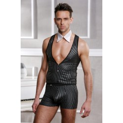 Костюм джентльмена Candy Boy (жилет, трусы, воротник), черно-белый, OS Костюм джентльмена Candy Boy (жилет, трусы, воротник), черно-белый, OS