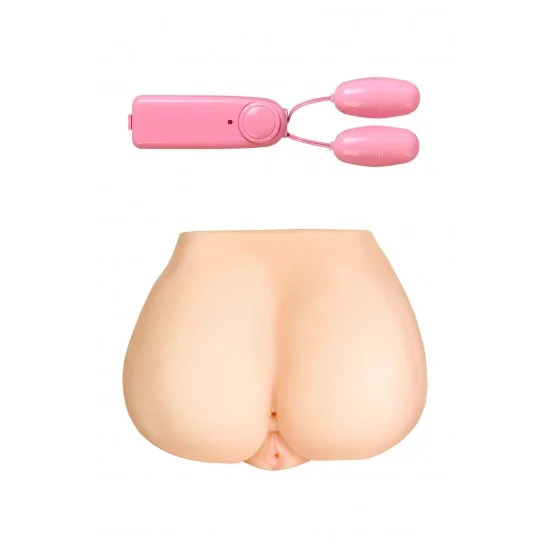 Мастурбатор реалистичный TOYFA Juicy Pussy Monique, с вибрацией,  вагина и анус,TPR, телесный, 17 см 893014