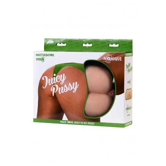 Мастурбатор реалистичный TOYFA Juicy Pussy Monique, с вибрацией,  вагина и анус,TPR, телесный, 17 см 893014