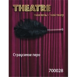 Перо TOYFA Theatre, страусиное черное, 40 см Перо TOYFA Theatre, страусиное черное, 40 см