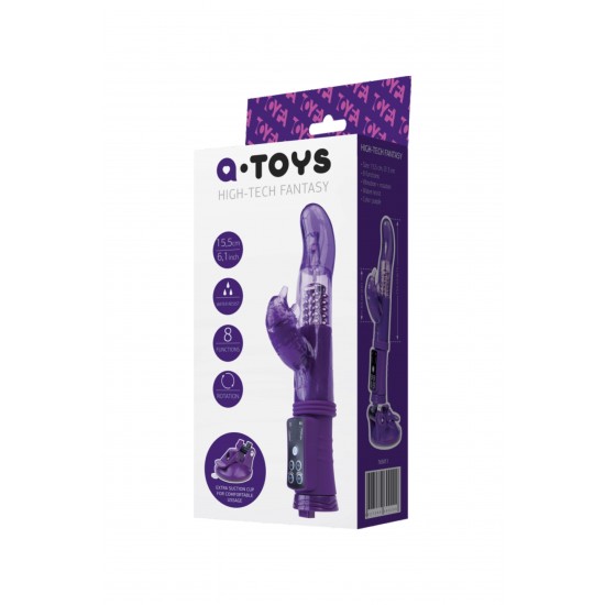 Вибратор с клиторальным стимулятором TOYFA A-Toys, TPR, фиолетовый, 22,5 см