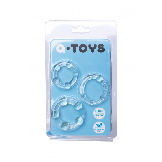 Набор колец TOYFA A-toys, силикон, прозрачный, Ø 3,5/3/2 см