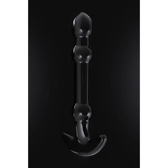 Нереалистичный фаллоимитатор Sexus Glass, стекло, черный, 19 см 912235
