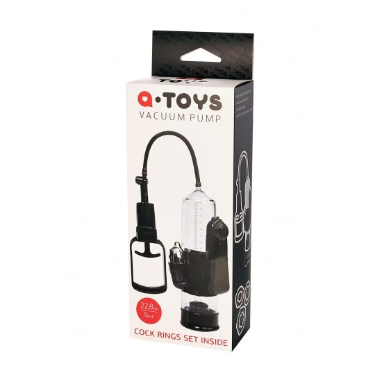 Помпа для пениса TOYFA A-Toys с вибрацией, PVC, чёрный, 22,8 см 769010 Помпа для пениса TOYFA A-Toys с вибрацией, PVC, чёрный, 22,8 см 769010
