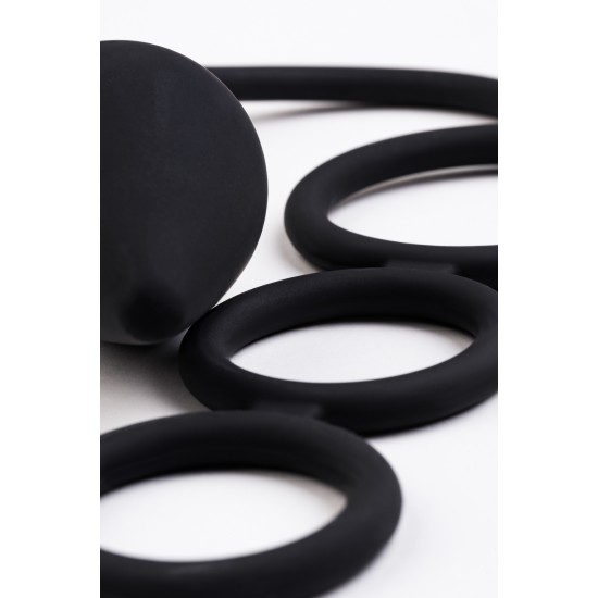 Анальная пробка Erotist с эрекционным кольцом, силикон, черная, 20 см