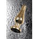 Анальная втулка Metal by TOYFA, металл, золотая, с кристаллом цвета алмаз, 10 см, Ø 3 см, 95 г