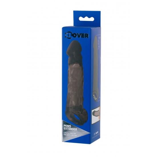 Насадка Toyfa XLover, для увеличения размера, TPE, черная, 19.5 см