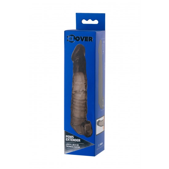 Насадка Toyfa XLover, для увеличения размера, TPE, черный, прозрачный, 22.5 см