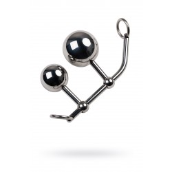 Стринги TOYFA Metal с двумя шарами, серебряные Стринги TOYFA Metal с двумя шарами, серебряные