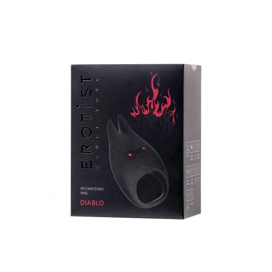 Виброкольцо Erotist Diablo, силикон, черный, 7,9 см, Ø 2,6 см 548002 Виброкольцо Erotist Diablo, силикон, черный, 7,9 см, Ø 2,6 см 548002